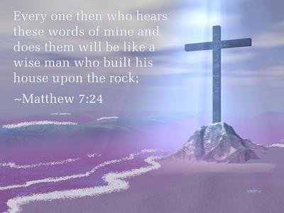 Matt.7:24, Cross on TheRock